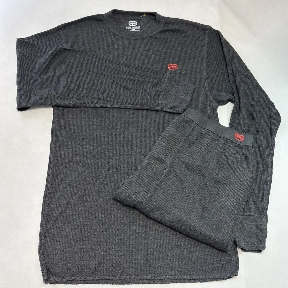 Ecko Function Thermal Shirt & Pants Set Waffle Knit Long Sleeve Mens Size Large